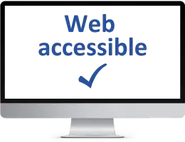 Ecran d'ordinateur où est inscrite la mention Web accessible